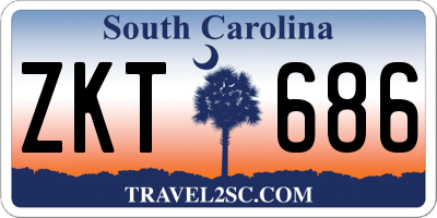 SC license plate ZKT686