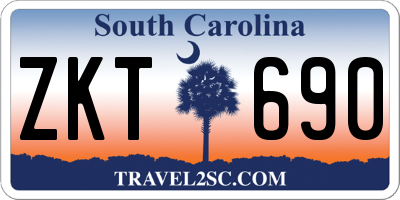 SC license plate ZKT690