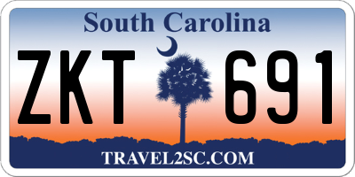 SC license plate ZKT691