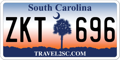 SC license plate ZKT696