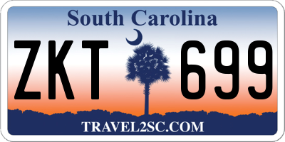 SC license plate ZKT699