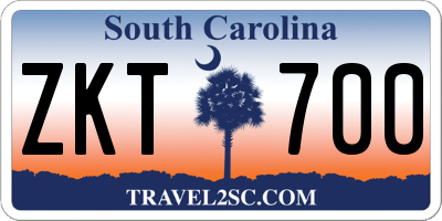 SC license plate ZKT700