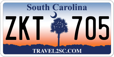 SC license plate ZKT705