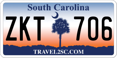 SC license plate ZKT706