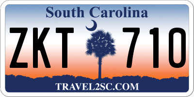 SC license plate ZKT710