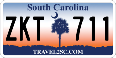 SC license plate ZKT711