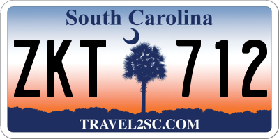 SC license plate ZKT712