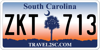 SC license plate ZKT713