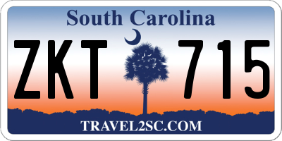 SC license plate ZKT715