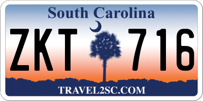 SC license plate ZKT716