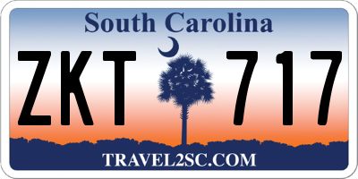 SC license plate ZKT717