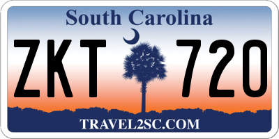 SC license plate ZKT720