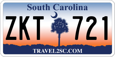 SC license plate ZKT721