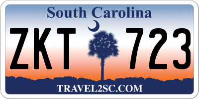 SC license plate ZKT723