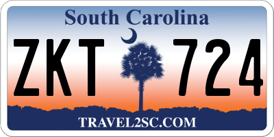 SC license plate ZKT724