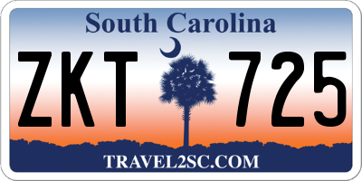 SC license plate ZKT725