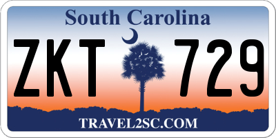 SC license plate ZKT729