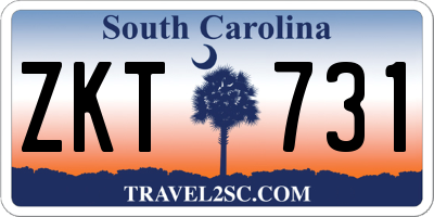 SC license plate ZKT731