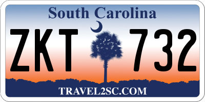 SC license plate ZKT732