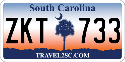 SC license plate ZKT733