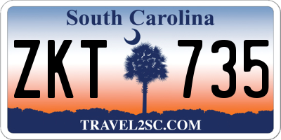 SC license plate ZKT735
