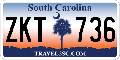 SC license plate ZKT736