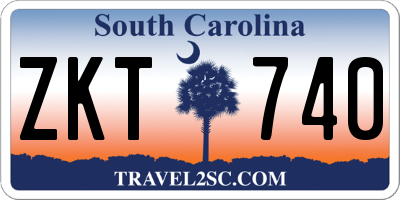 SC license plate ZKT740