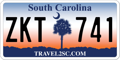 SC license plate ZKT741
