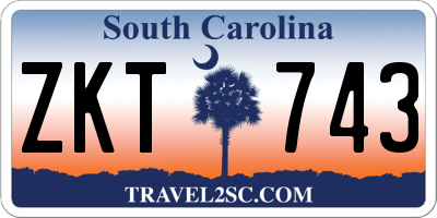 SC license plate ZKT743