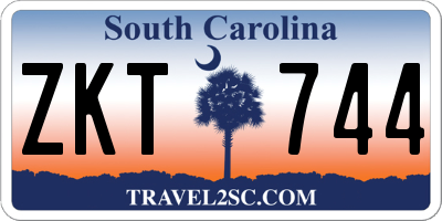 SC license plate ZKT744