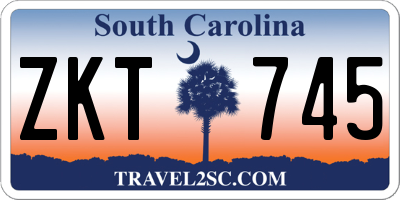 SC license plate ZKT745
