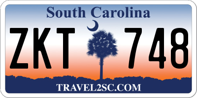 SC license plate ZKT748