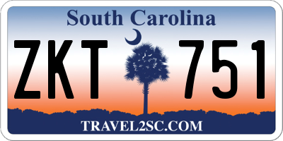 SC license plate ZKT751