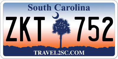 SC license plate ZKT752