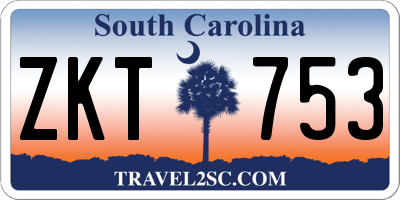 SC license plate ZKT753