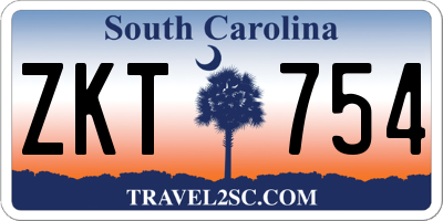 SC license plate ZKT754
