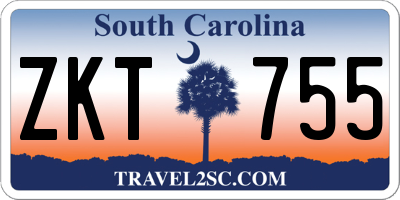 SC license plate ZKT755