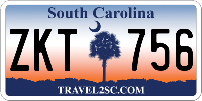 SC license plate ZKT756