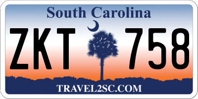 SC license plate ZKT758