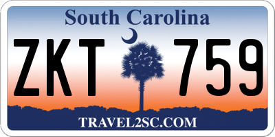 SC license plate ZKT759