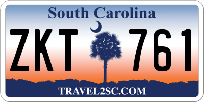 SC license plate ZKT761