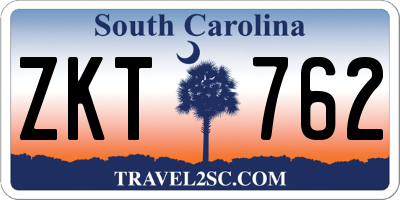 SC license plate ZKT762