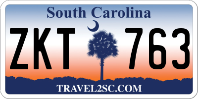 SC license plate ZKT763
