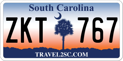 SC license plate ZKT767