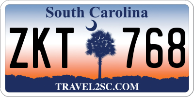 SC license plate ZKT768