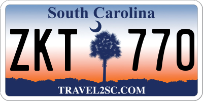 SC license plate ZKT770