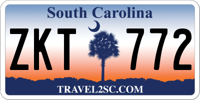 SC license plate ZKT772