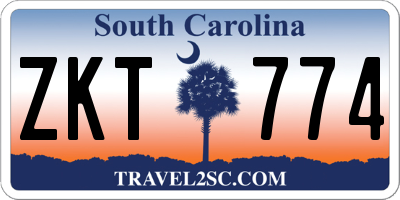 SC license plate ZKT774