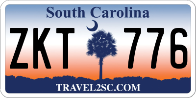 SC license plate ZKT776