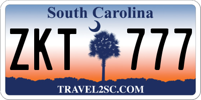 SC license plate ZKT777